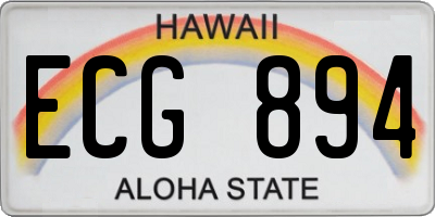 HI license plate ECG894