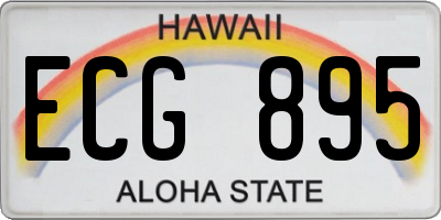 HI license plate ECG895