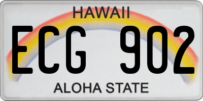 HI license plate ECG902