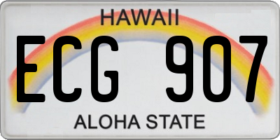 HI license plate ECG907