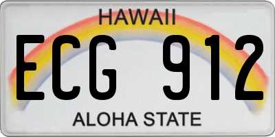 HI license plate ECG912