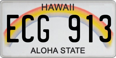 HI license plate ECG913