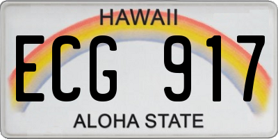 HI license plate ECG917