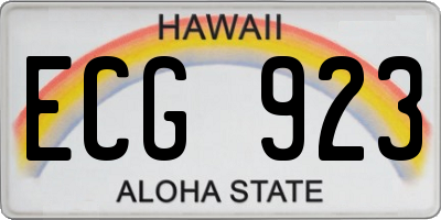 HI license plate ECG923