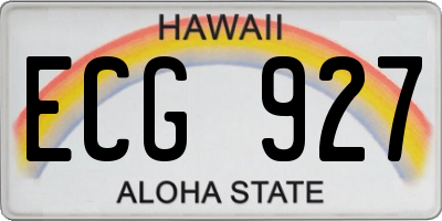HI license plate ECG927