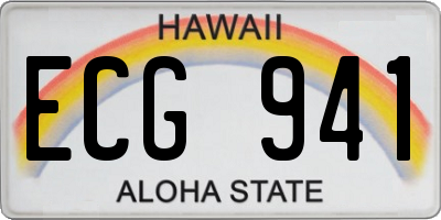HI license plate ECG941