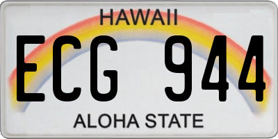 HI license plate ECG944