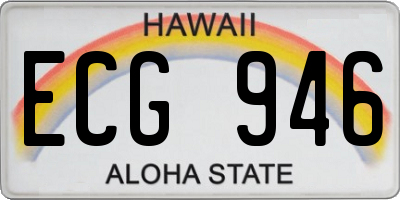 HI license plate ECG946