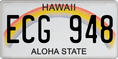 HI license plate ECG948