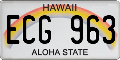 HI license plate ECG963