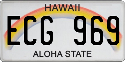 HI license plate ECG969