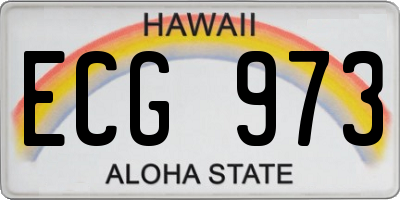 HI license plate ECG973