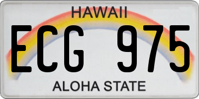 HI license plate ECG975