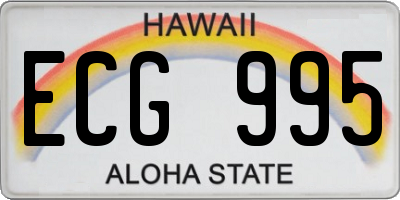 HI license plate ECG995