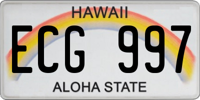 HI license plate ECG997