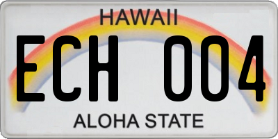 HI license plate ECH004