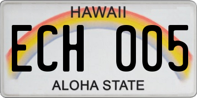 HI license plate ECH005