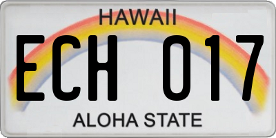 HI license plate ECH017
