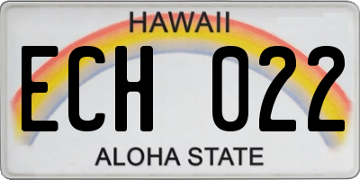 HI license plate ECH022