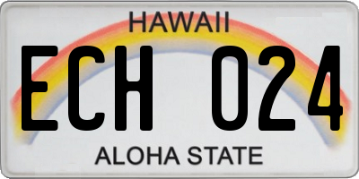 HI license plate ECH024