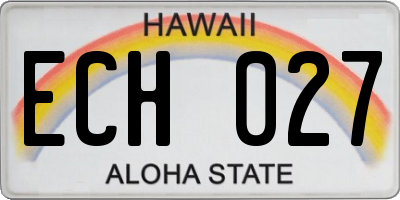 HI license plate ECH027