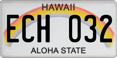HI license plate ECH032