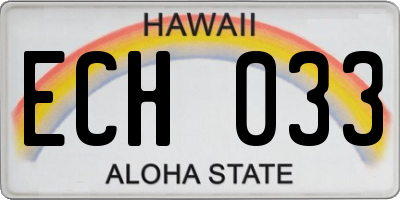 HI license plate ECH033