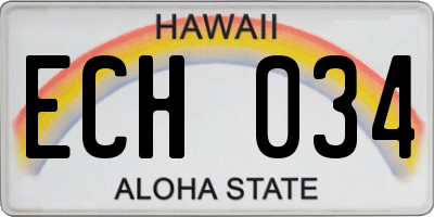 HI license plate ECH034