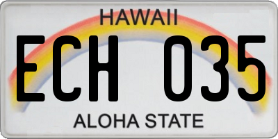 HI license plate ECH035