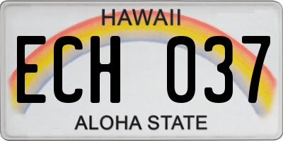 HI license plate ECH037
