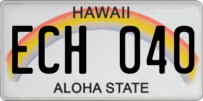 HI license plate ECH040