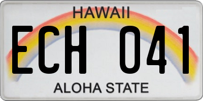 HI license plate ECH041