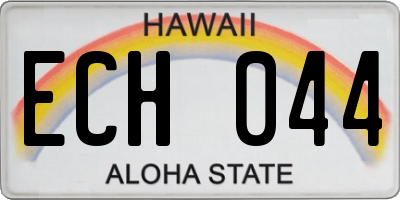 HI license plate ECH044