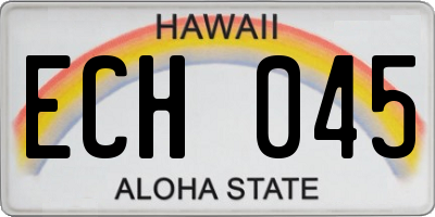 HI license plate ECH045