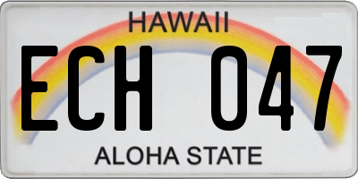 HI license plate ECH047