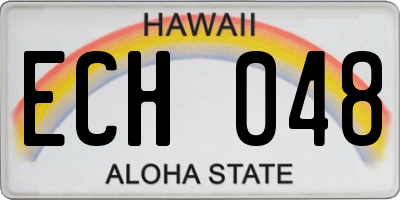 HI license plate ECH048