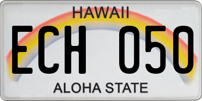 HI license plate ECH050
