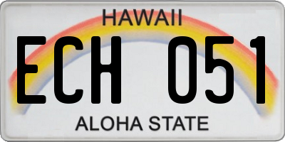 HI license plate ECH051