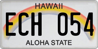 HI license plate ECH054