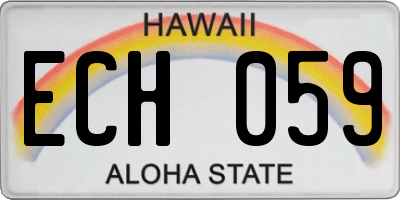 HI license plate ECH059