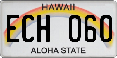 HI license plate ECH060