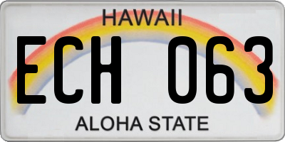HI license plate ECH063
