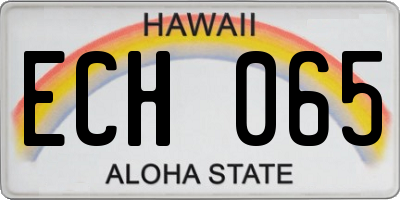 HI license plate ECH065