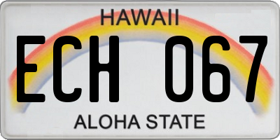 HI license plate ECH067