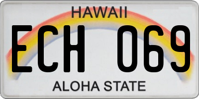 HI license plate ECH069