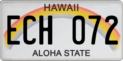 HI license plate ECH072