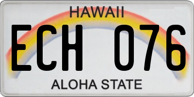 HI license plate ECH076