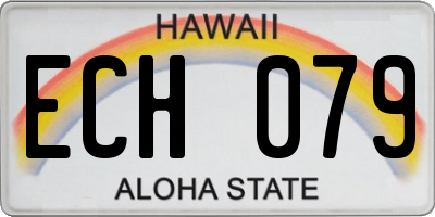 HI license plate ECH079