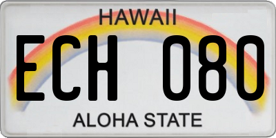 HI license plate ECH080