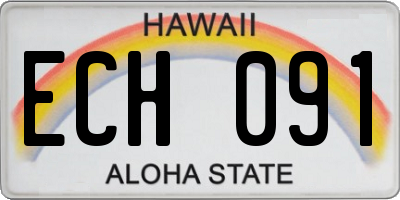 HI license plate ECH091